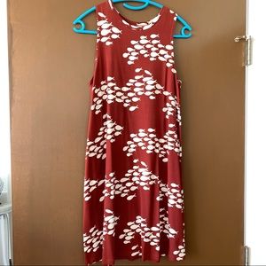 Never worn Ava Sky Dress burgundy fish